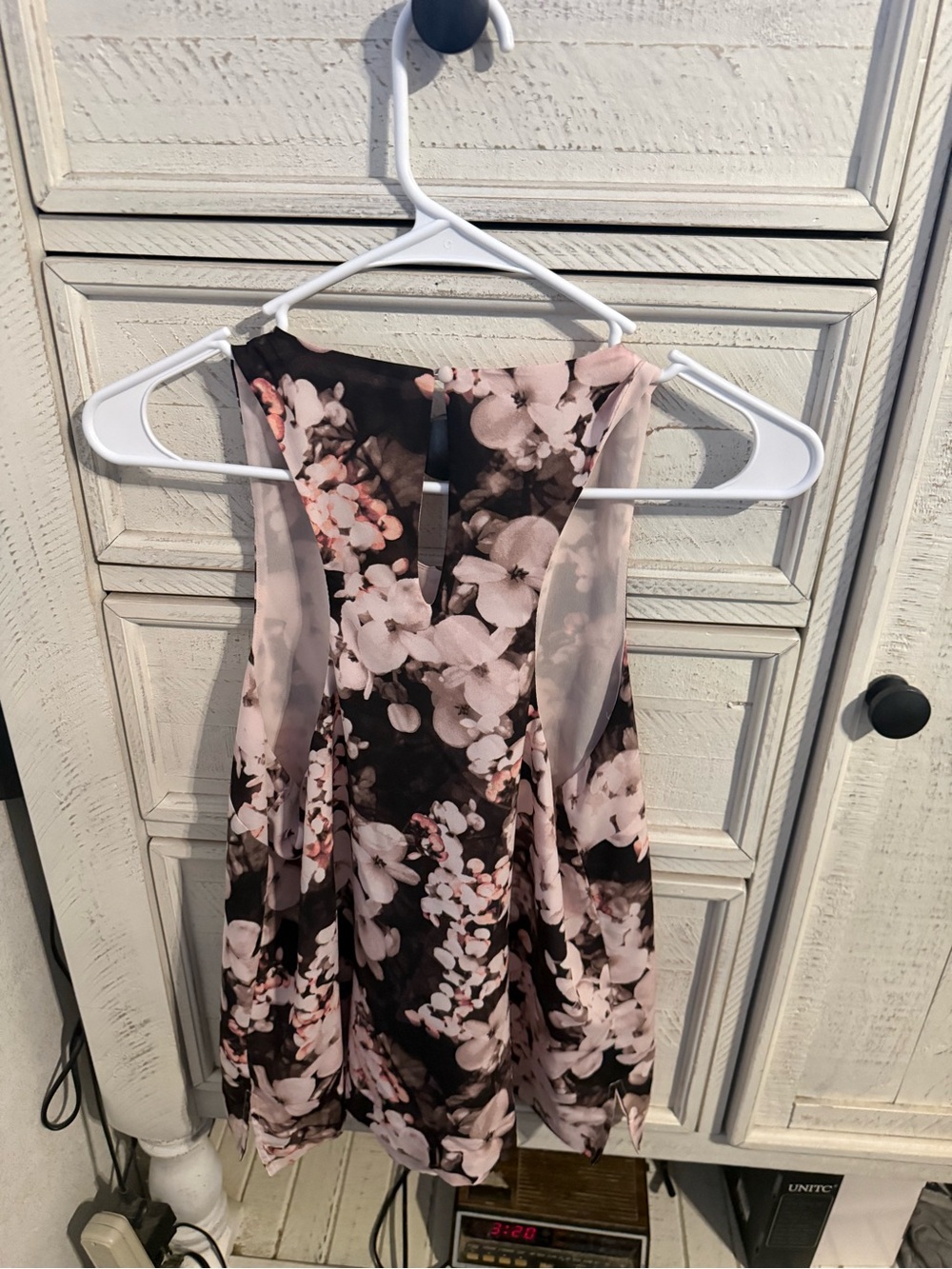 Banana Republic Pink Floral Sleeveless Blouse on Black